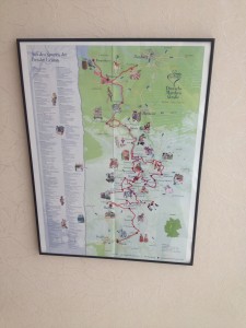 We framed and hung our map to remember our trip