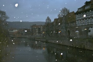 Münden as snow began to fall