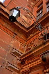 Red sandstone construction