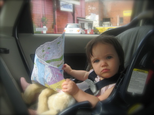 baby with a map