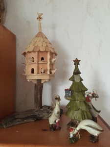 hand carved birdhouse