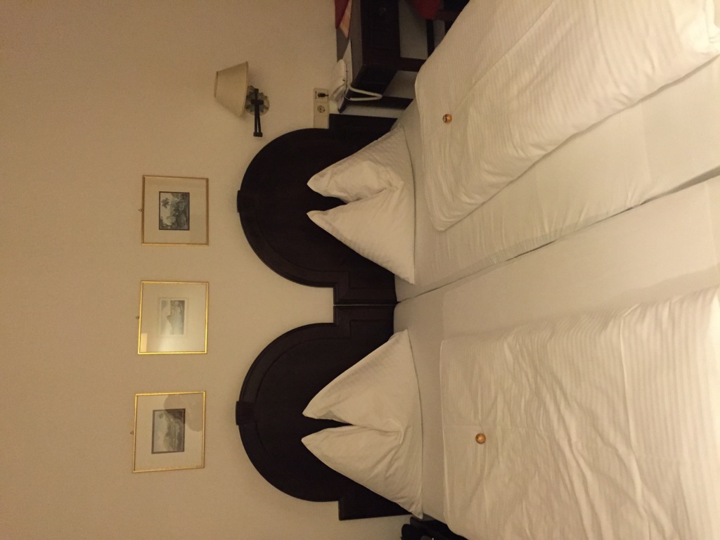 A double bed in Salzburg, Austria, where they don't try to fool you.