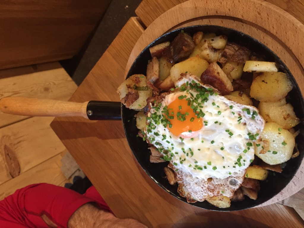 You've gotta be hungry to finish this frying pan of food.