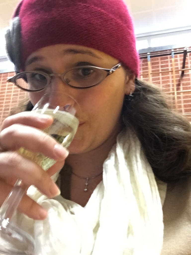 woman kari drinking champagne