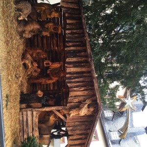giant wooden nativity scene