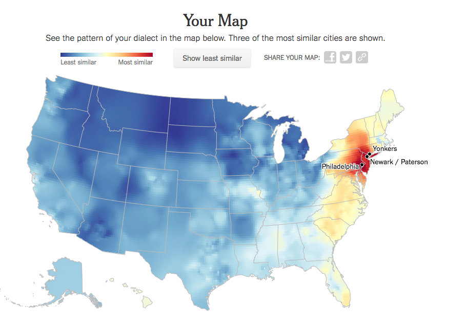 result map from dialect survey
